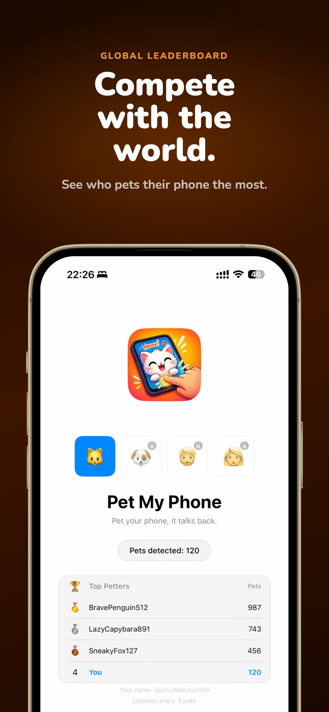 Pet My Phone Leaderboard